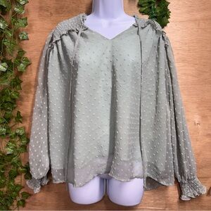 Ces Femme Elegant Sage Green Women's Top